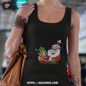 dog and santa christmas 2023 shirt tank top 4