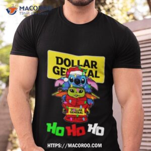 Dollar General Santa Stitch Yoda Ho Ho Ho Christmas T Shirt