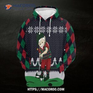 elf golf gosblue unisex 3d sublimation christmas pullover sweatshirt graphic printed hoodies funny 0
