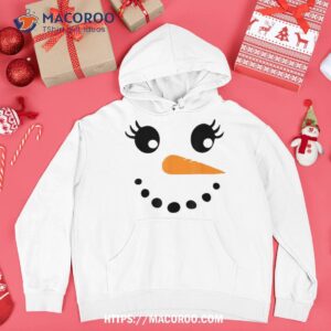 eyelashes christmas outfit snowman face costume girls wo shirt hoodie