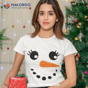 Eyelashes Christmas Outfit Snowman Face Costume Girls Wo Shirt