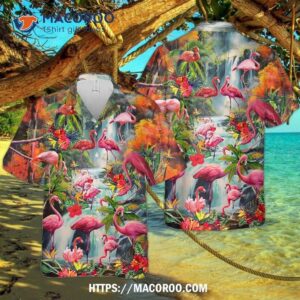 Flamingo Tropical Flower Summer Waterfall Hawaiian Shirt Flamingo Tropical Flower Summer Waterfall Hawaiian Shirt