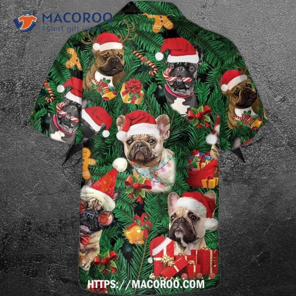 French Bulldogs Christmas With Tree Gift For Merry Hawaiian Shirt