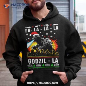 fa la la la godzilla christmas shirt hoodie