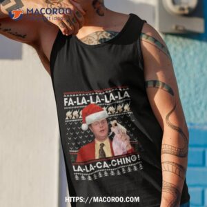 fa la la la la la la ca ching dwight schrute christmas vintage shirt tank top 1
