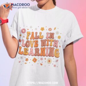 fall in love with learning teacher thanksgiving retro shirt tshirt 1