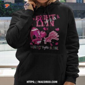 Fight Like A Lion Breast Cancer Nobody Fights Alone Shirt 1 fight like a lion breast cancer nobody fights alone shirt hoodie