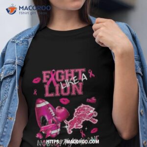 fight like a lion breast cancer nobody fights alone shirt tshirt