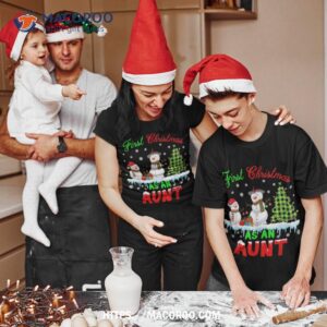 first christmas as an aunt plaid xmas tree santa snow shirt tshirt 2