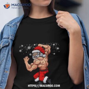 fitness santa christmas gym shirt tshirt
