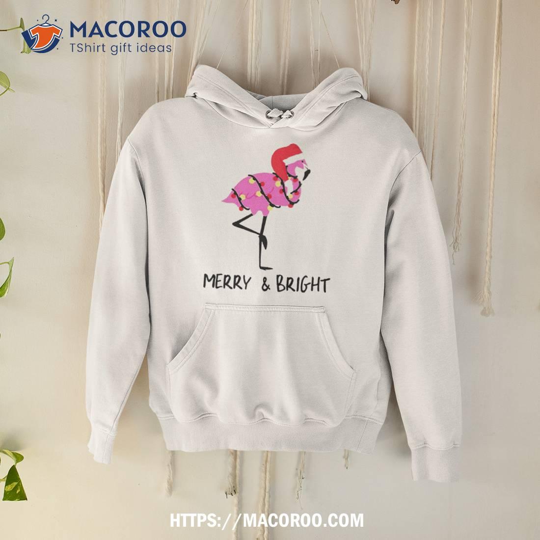 Flamingo Merry And Bright Christmas Shirt Flamingo Merry And Bright Christmas Shirt