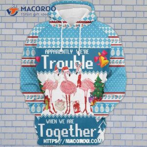 flamingo together gosblue 3d sublimation print novelty graphic hoodies unisex christmas printed 0