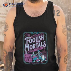 foolish mortals hitch hikers guide hand drawn illustration shirt tank top