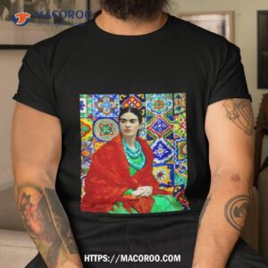 Frida Kahlo Portrait With Mexican Tiles Shirt
