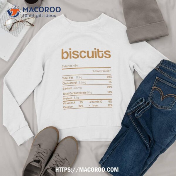 Funny Biscuits Nutrition Facts Thanksgiving Christmas Food Shirt