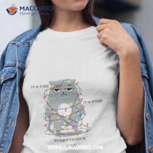 Funny Cat Christmas Lights I’m Fine Everything Is Fine Shirt Funny Cat Christmas Lights I’m Fine Everything Is Fine Shirt