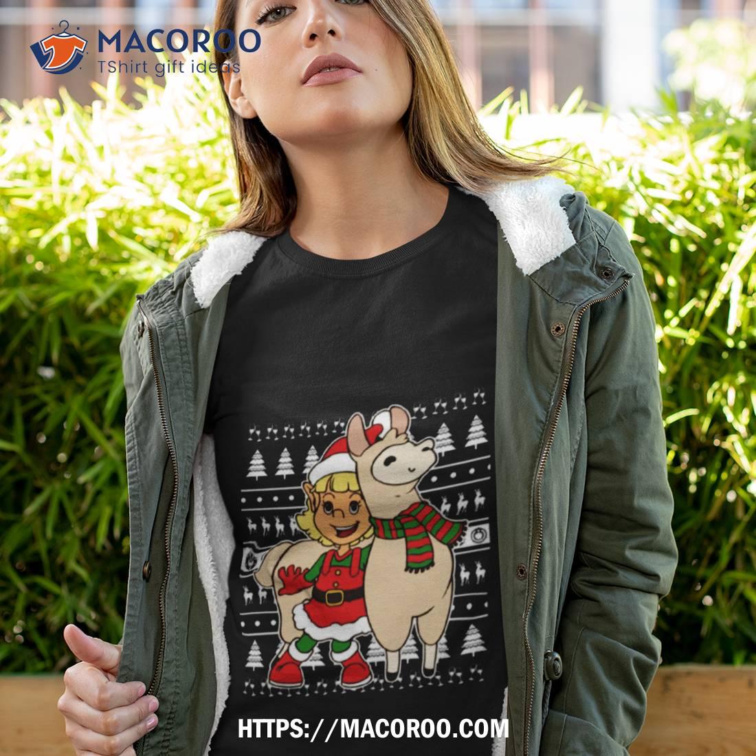 Funny Elf Llama Christmas Shirt Funny Elf Llama Christmas Shirt