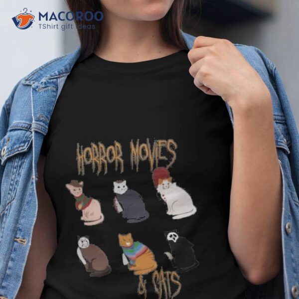 Funny Horror Movies And Cats Shirt