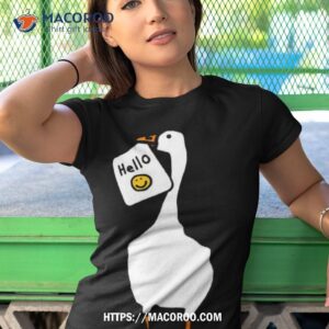 gaming goose with stolen hello greeting shirt tshirt 1