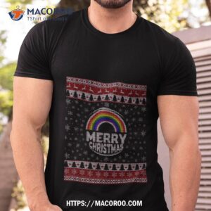 gay lgbt ugly christmas sweater rainbow shirt tshirt