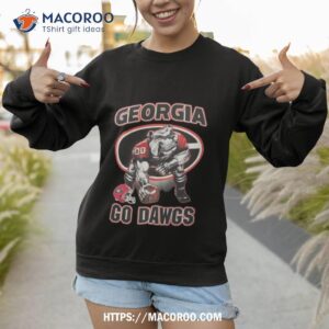 georgia bulldogs red airbrush go dawgs mascot t shirt sweatshirt