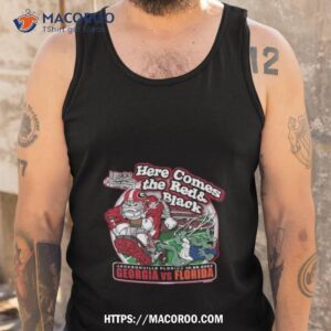 georgia bulldogs vs florida gators here comes the red amp black rivalry matchup t shirt tank top
