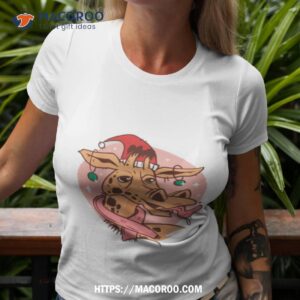 giraffe santa claus christmas shirt tshirt 3