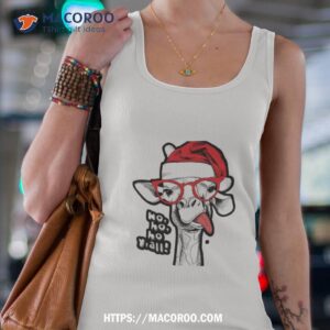 giraffe wearing santa hat christmas shirt tank top 4