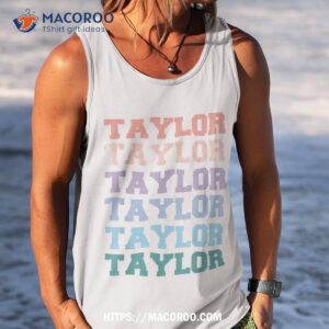 girl retro groovy taylor first name personalized birthday shirt tank top