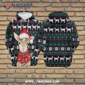 Cute Goat Christmas All Over Print 3D Hoodie
