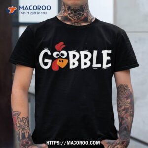 Gobble Till You Wobble Cool Turkey Thanksgiving Shirt