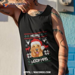golden retriever merry woofmas christmas goldie dog shirt tank top 1