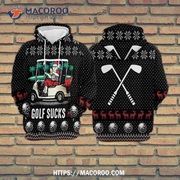 Santa Claus Golf Sucks All Over Print 3D Hoodie