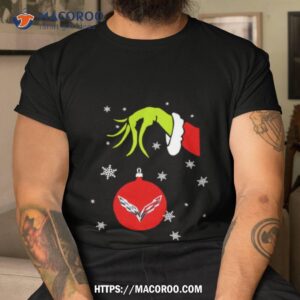 Grinch Hand Holding Chevrolet Corvette Ornament Shirt