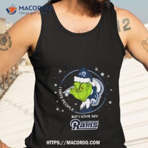 grinch santa claus i hate people but i love my los angeles rams football christmas shirt tank top 3