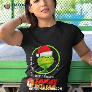 grinch santa claus i used to smile and then i worked at family dollar christmas shirt tshirt 1