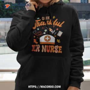Groovy One Thankful Er Nurse Stethoscope Fall Thanksgiving T Shirt