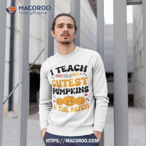 groovy teacher i teach the cutest pumpkins in patch fall shirt sweatshirt 1