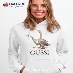 gussi new collection 2018 goose black on white shirt hoodie 1