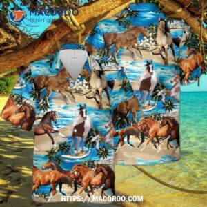 Horse Riding Beach Hawaiian Shirt