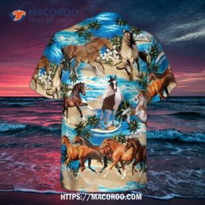 h1 horses hawaiian shirts for men summer party horse lover button down mens short sleeve 2