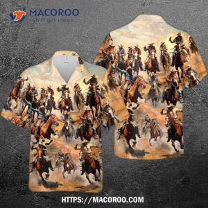 H2 Horses Hawaiian Shirts For Men – Summer Party Horse Lover Button Down Mens Short Sleeve