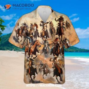 H2 Horses Hawaiian Shirts For Men – Summer Party Horse Lover Button Down Mens Short Sleeve