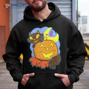 halloween cat and pumpkin shirt hoodie