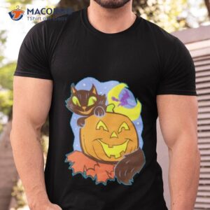 Halloween Cat And Pumpkin Shirt