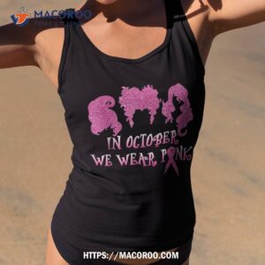 halloween hocus in october we wear pink breast cancer po cus shirt tank top 2