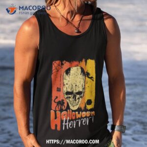 halloween horror skull vintage scary spooky skeleton t shirt tank top
