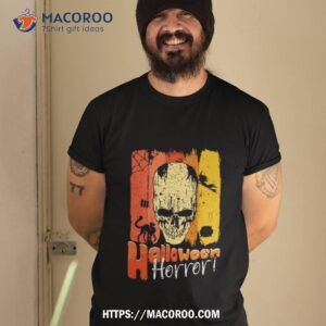 Halloween Horror Skull Vintage Scary Spooky Skeleton T Shirt