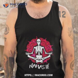 halloween namaste skeleton shirt tank top