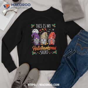 halloween thanksgiving christmas funny hallothanksmas gnomes shirt sweatshirt